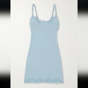 2. NWT SKIMS FITS EVERYBODY LACE SHORT SLIP DRESS IN DENIM SIZE XS